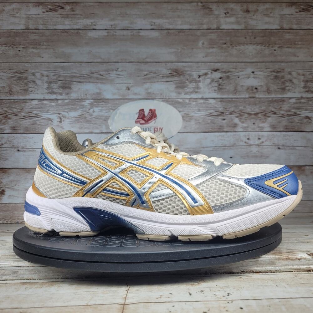 Asics Gel-1130 Sneakers Men's 8.5 Cream Silver Gold Blue Sports Running Shoes